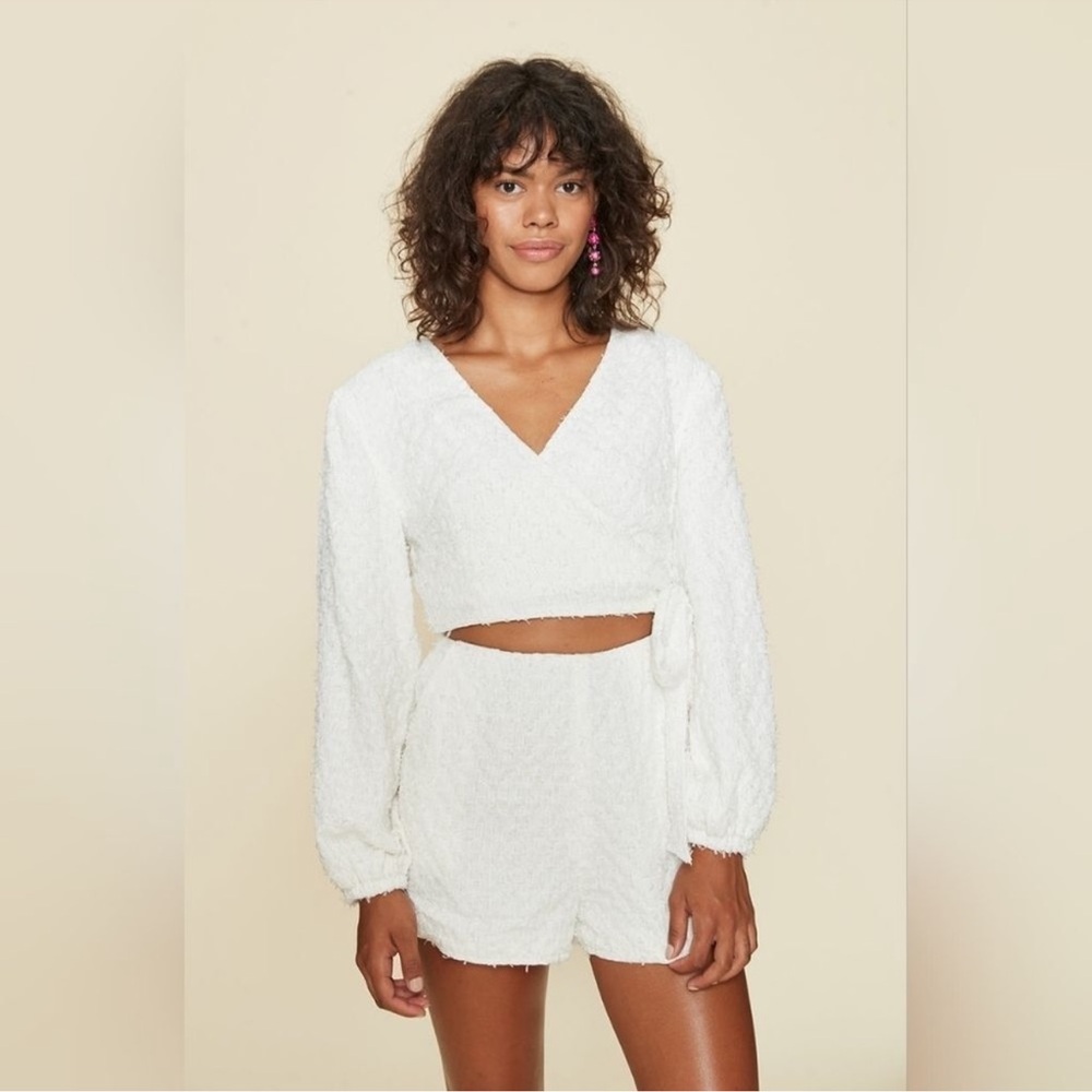 LPA Jess tweed Romper in white